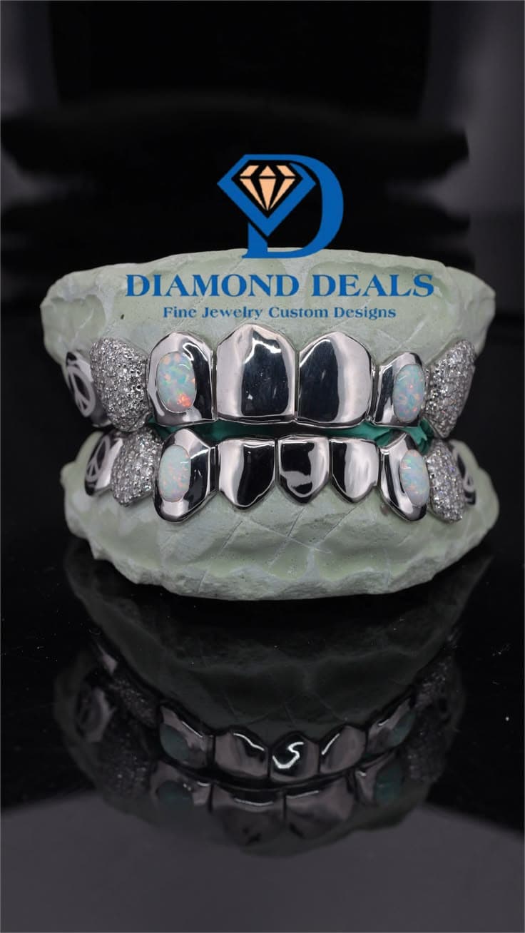 8 Top 9 Bottom Custom Opal Grillz