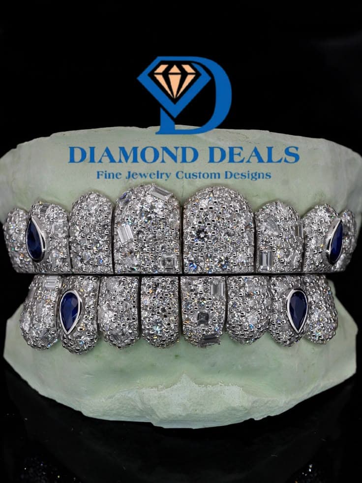 8 Top 8 Bottom Silver Base Royal Blue Pearl Fancy Galaxy