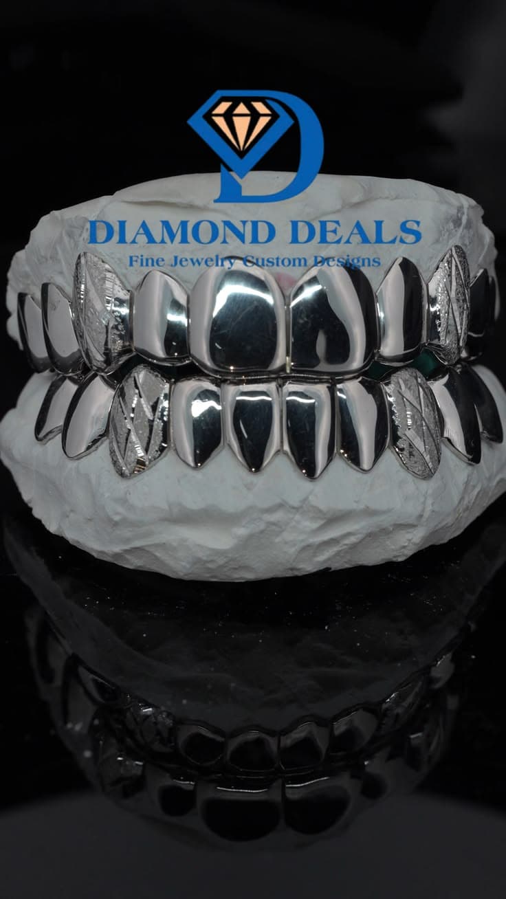 10 Top 10 Bottom Diamond Cut & Dust Solid Grillz