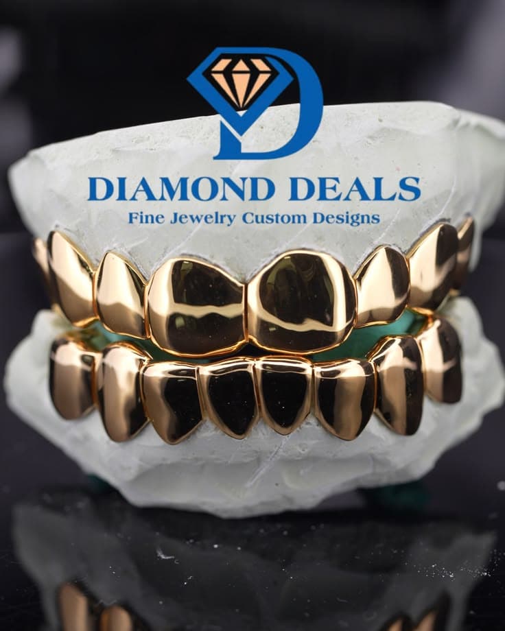 8 Top 8 Bottom Yellow Solid Grillz